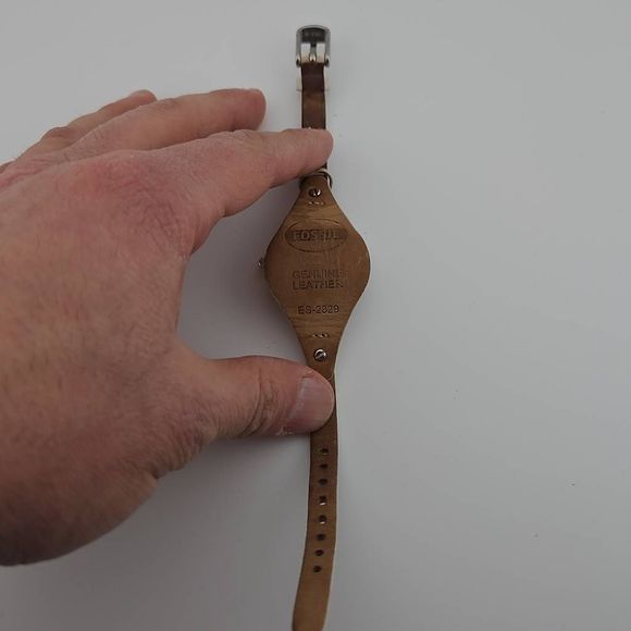 Fossil Georgia White Dial White Leather Ladies Watch New Battery - Picture 5 of 8